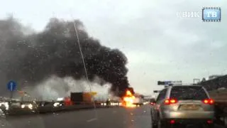 Пожар на трассе М4 ДОН Воронеж
