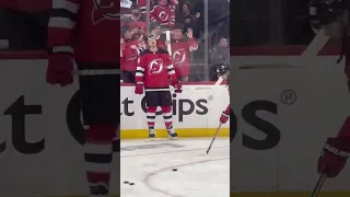 Jack Hughes Puck Handling Pregame Playoff Game 1 #njdevils #shorts #shortsvideo #devils #short