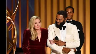 Christina Applegate brought to tears as she receives standing ovation during surprise Emmys appeara