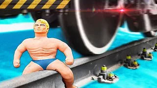 Что если ПОЕЗД ПЕРЕЕДЕТ STRETCH ARMSTRONG?! НЕОЖИДАННЫЙ РЕЗУЛЬТАТ!!!