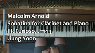 Piano Part- Malcolm Arnold, Sonatina for Clarinet and Piano, III. Furioso, ♩= 144