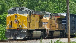 5-17-24 Fouled horn on new paint leader with a lot of CSX boxcars on the UP Chester Subdivision