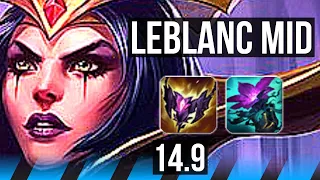 LEBLANC vs AHRI (MID) | 12/2/8, 900+ games, Dominating | BR Master | 14.9