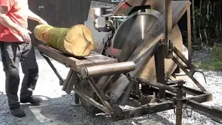 Amazing Dangerous Firewood Processing Homemade Fastest Skill, Extreme Modern Machinery Equipment