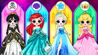 If Elsa, Ariel, Wednesday & Peach Become Disney Princesses | 30 DIY Arts & Paper Crafts