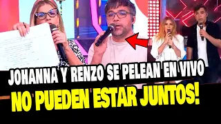 JOHANNA SAN MIGUEL PIERDE LOS PAPELES CON RENZO SCHULLER Y LO ENCARA EN VIVO