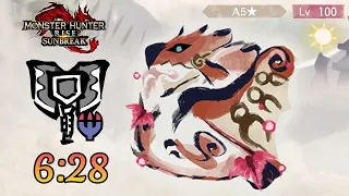 MHR:Sunbreak | A5★ LV100 Afficted Rathalos | 6'28 | solo with Charge Blade