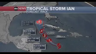 Latest track: Tropical Storm Ian strengthens as it heads to Cuba, Florida