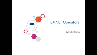 C# NET Tutorial - 3 - Operators