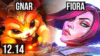 GNAR vs FIORA (TOP) | 4/0/1, 1.5M mastery, 800+ games | KR Diamond | 12.14