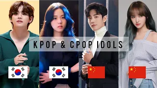 Top Handsome male and Beautiful female Kpop&Cpop idols