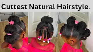 Easy Natural  Hairstyle For Special Events For Black Little Girls.