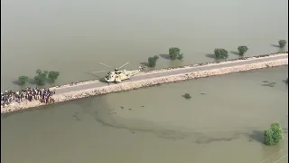 Pakistan Navy's Westland WS-61 Sea King Helicopter Conducting HADR/SAR Operations