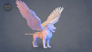 Flying Lion Sculpture Edition on Turntable | 4k HDR