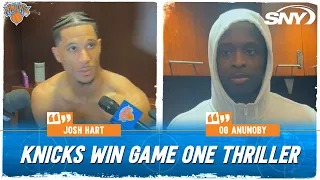 Josh Hart and OG Anunoby on Knicks nail-biting win in Game 1 vs Pacers | SNY