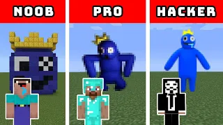 Minecraft: BLUE STATUE RAINBOW FRIENDS BUILD CHALLENGE - Noob Vs Pro Vs Hacker