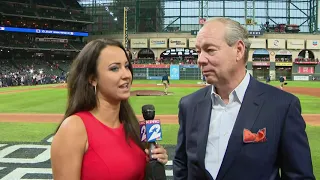 Vanessa with Astros Owner Jim Crane before Game 7 of the World Series