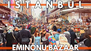 ISTANBUL TURKEY 2023 EMINONU BAZAAR 15 MARCH WALKING TOUR | 4K ULTRA HD 60FPS