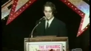 Johnny Depp receiving Male Star of Tomorrow award Las Vegas, 1990, with a short capture of Winona