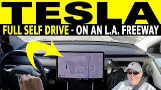 I Try Tesla FSD Full Self Driving On An LA Freeway
