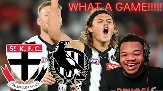 OH MY!!!! American Reacts To AFL Round 1 St Kilda Vs Collingwood Highlights!!!