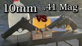 10mm VS .41 Magnum Hornady XTP in ballistics gel