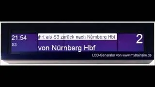 Bahnsteigansage für die S3 von Nürnberg Hbf