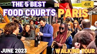 BEST Food Courts in Paris, 4K Walk June 2023, Review WITH CAPTIONS