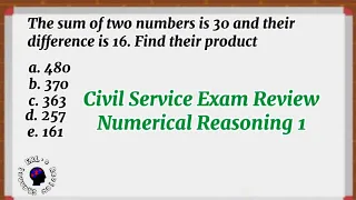 Civil Service Exam Review | Numerical Reasoning 1