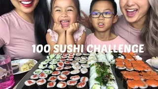 100 SUSHI CHALLENGE [MUKBANG] Celebrating 10K - Lets Eat