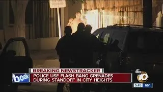 Police use flash bang grenades in City Heights standoff