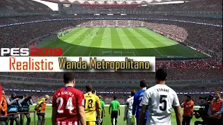 PES 2019 Realistic | Atletico Madrid vs Real Madrid  - Wanda Metropolitano Stadium | Fujimarupes