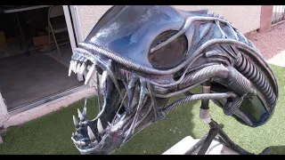 DIY Fullsize Alien Warrior (Xenomorph) Build PART5 - Alien Head Paint Test 2