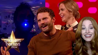 Emily Blunt & Jessica Chastain Are Confused Over Jamie Dornan’s Topless Selfie | Graham Norton Show