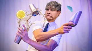 HOW TO FLAIR BARTENDING IN 1 HOUR?!  (juggle with bottles)