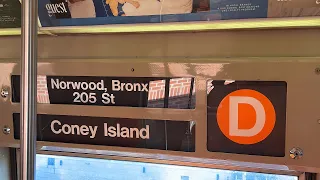 IND 6 Av Express: R68 (D) Train [Coney Island-Stillwell Av to Norwood-205 St #ConcourseEXP]