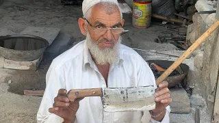 Old men Making Most Interesting Very Big Meat Cleaver Knife Forging Process