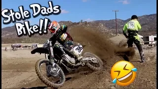 Dangerboy Deegan steals dads 450!