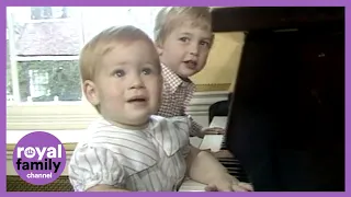Adorable Princes William and Harry Tickle the Piano Keys