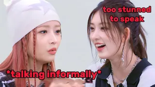 GAEUL reaction when REI talked informally with her after giving her compliments