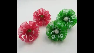 Бантики из органзы за 5 минут МК Канзаши / Organza bows in 5 minutes MK Kanzashi