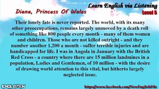 Diana,  Princess Of Wales (1) Unit 12  | Learn English via Listening Level 5