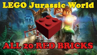 Where to find ALL 20 RED BRICKS in LEGO Jurassic World Gameplay Guide Walkthrough