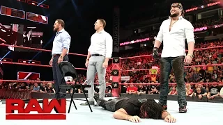 The Miz and The Miztourage pummel Dean Ambrose and Seth Rollins: Raw, July 17, 2017