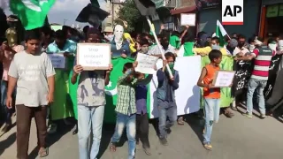 Protest against Indian rule in disputed Kashmir