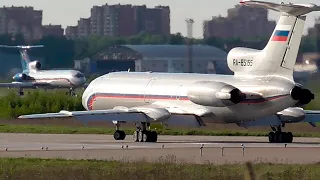 THIS IS RARELY SEEN NOW! Two live Tupolev - Tu-154M with negotiations / Chkalovsky Airfield 2021