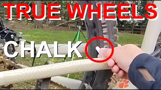 BOOM!! 👍 An easy to remember How-To-True your MTB rims with spoke tensioning and chalk