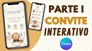 Como Fazer um Convite Infantil Virtual e Interativo Animado no Canva Grátis | Convite Um Aninho