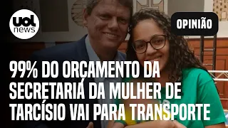 Governo Tarcísio: 99% do orçamento da Secretaria da Mulher de SP vai para Transporte