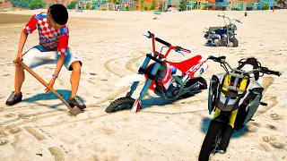 GTA V: MODS | ENCONTREI MINI MOTOS DE CRIANÇAS ENTERRADAS NA PRAIA🔥